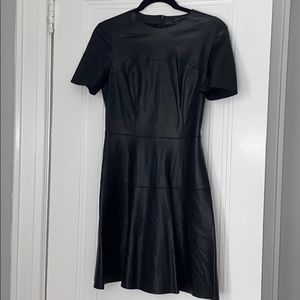 Zara Woman Pleather Black Dress (Small)